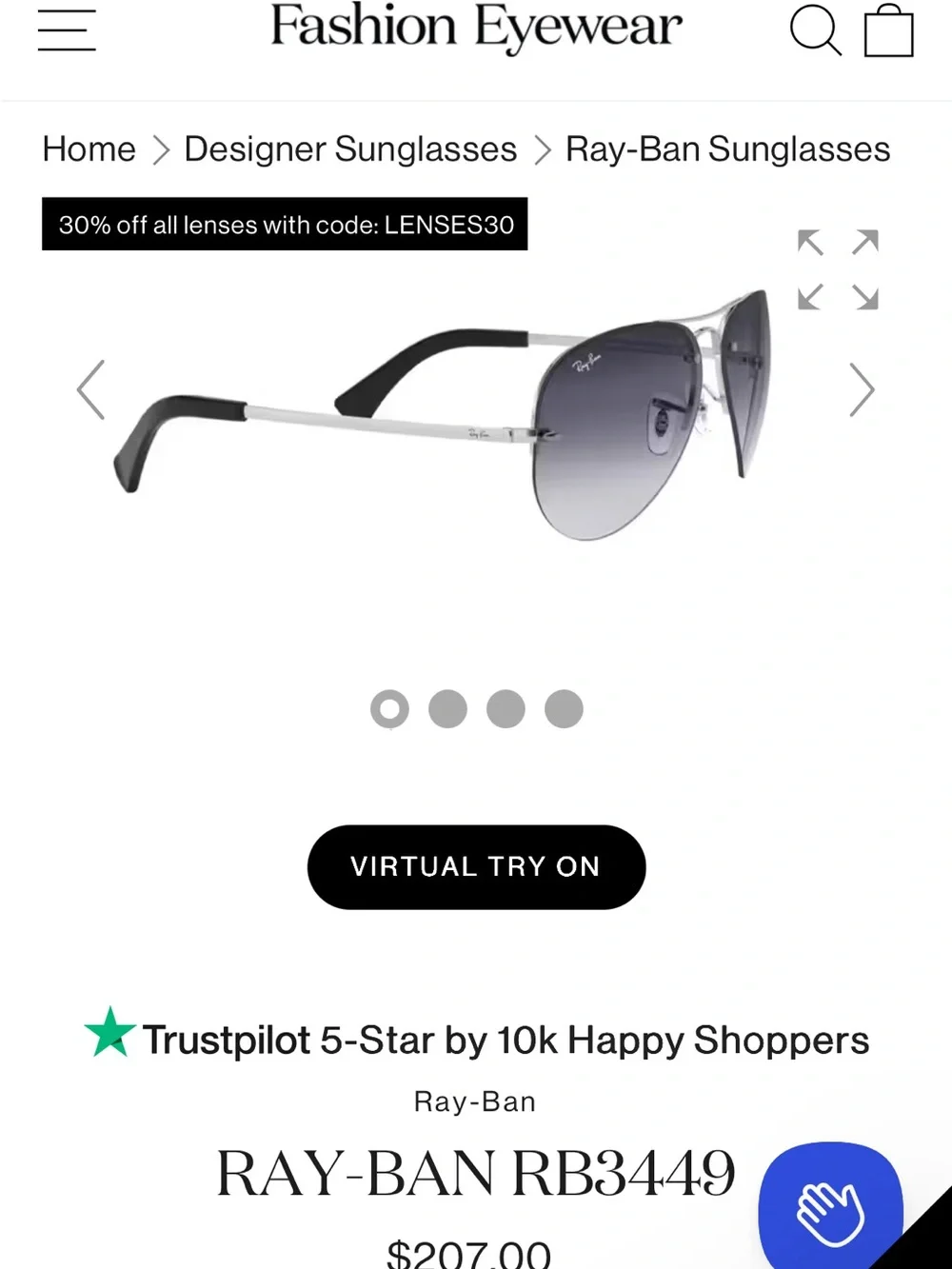 Ray-Ban Aviator Sunglasses with Case